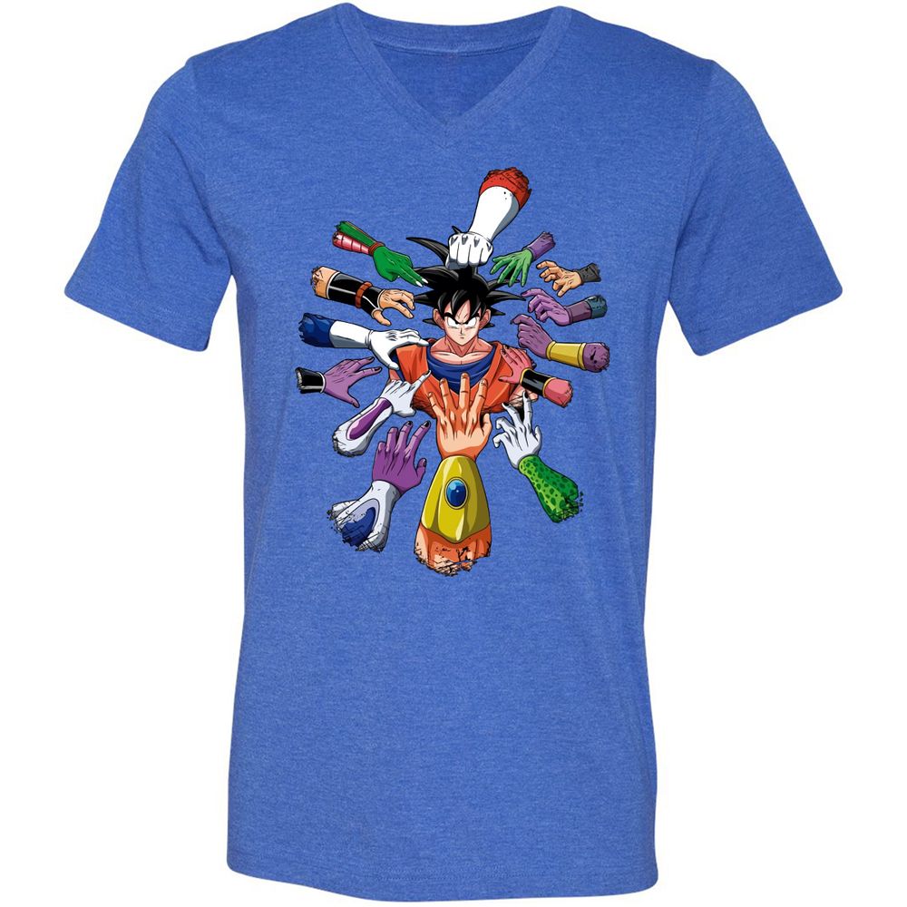 Unisex V-Neck T-Shirt - GXR2UECA - Heather True Royal - 14