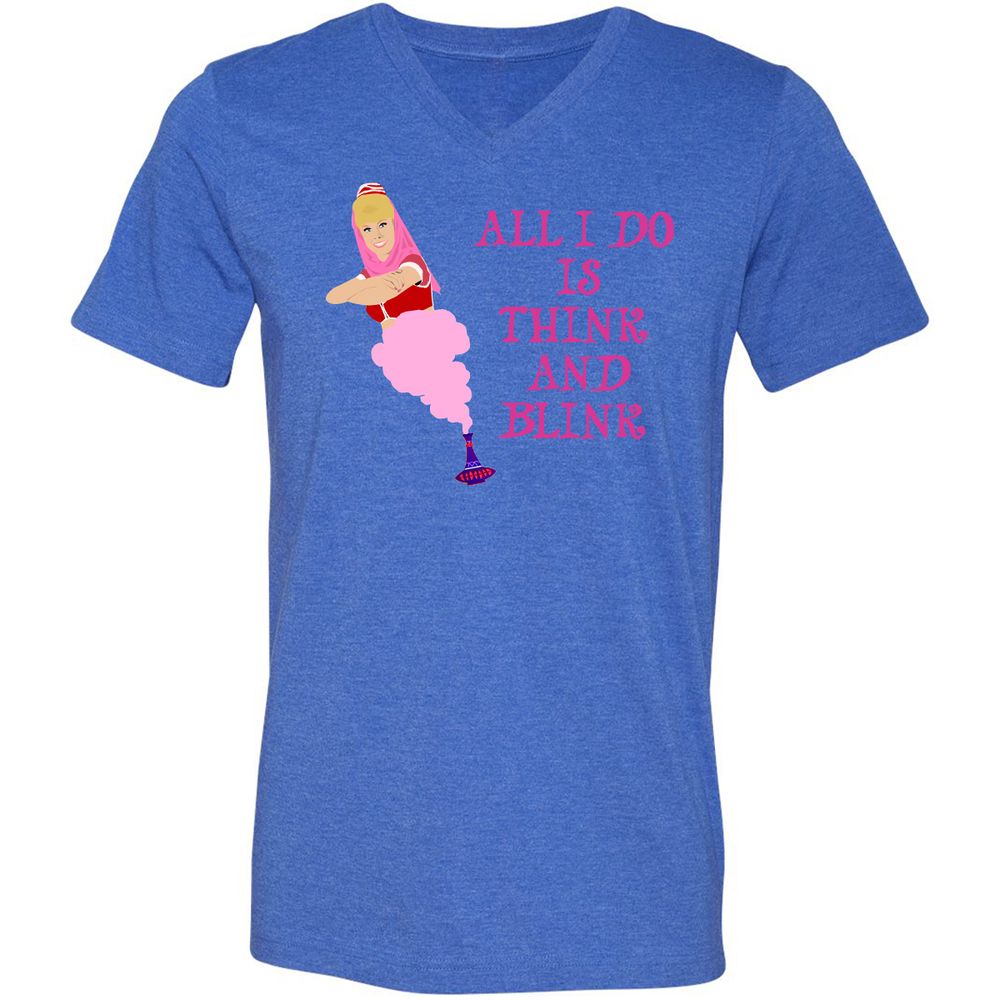 Unisex V-Neck T-Shirt - HYNWL7JP - Heather True Royal - 14