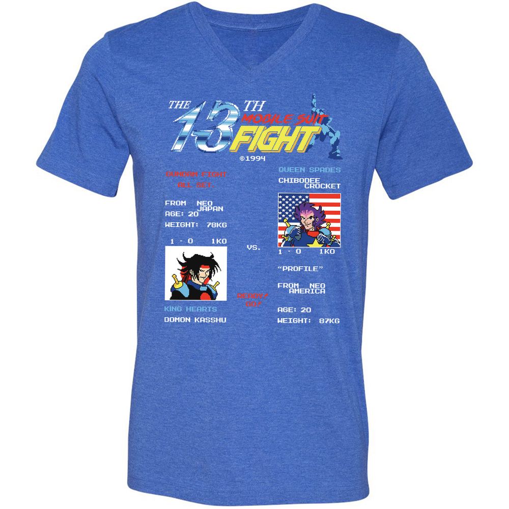 Unisex V-Neck T-Shirt - ENK7DCC1 - Heather True Royal - 14