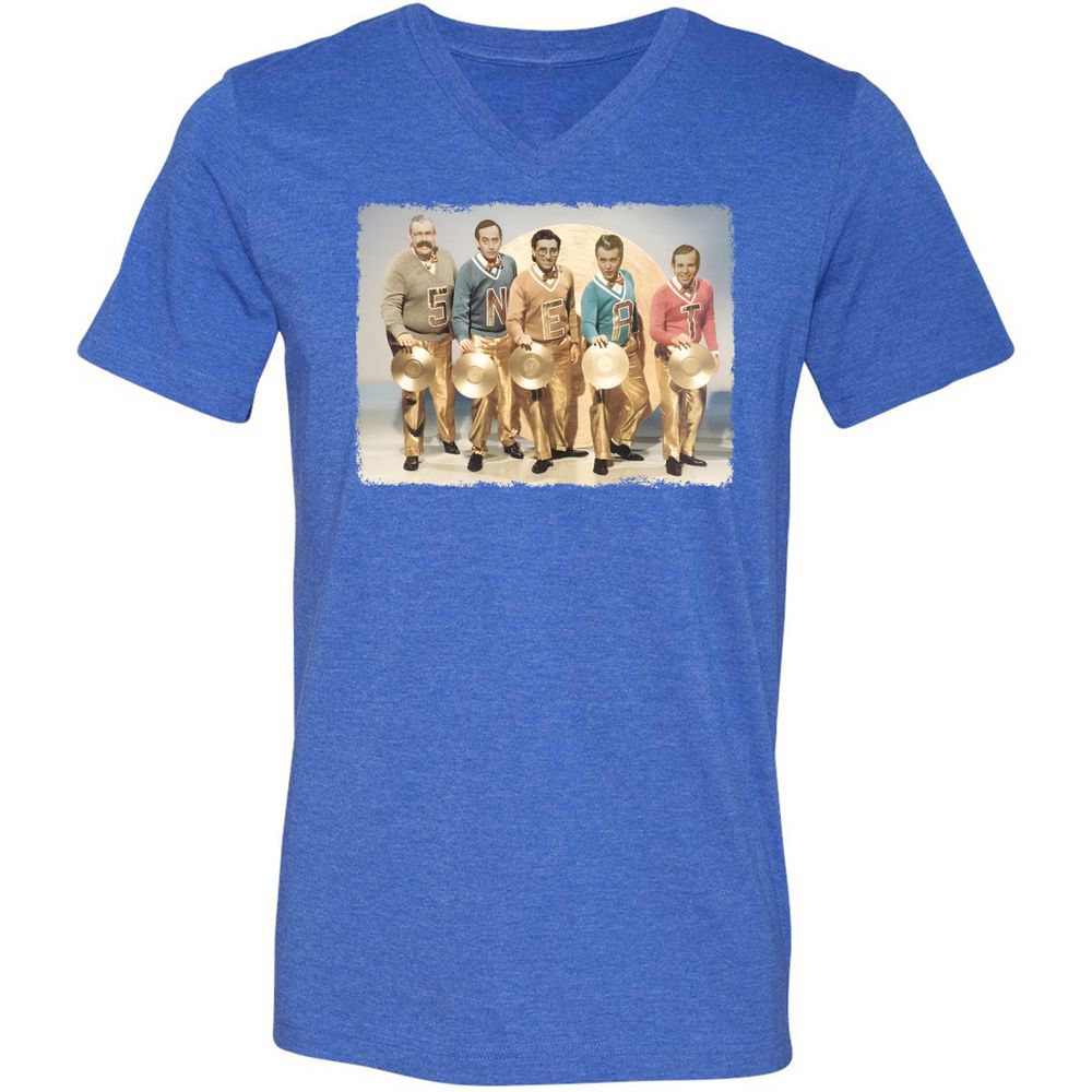 Unisex V-Neck T-Shirt - CCT5EZXX - Heather True Royal - 14