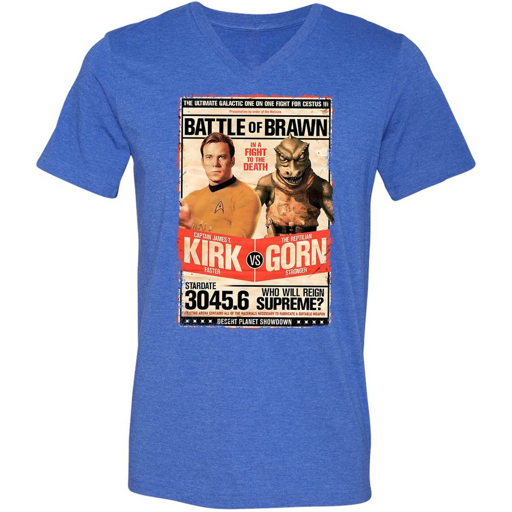 Unisex V-Neck T-Shirt - T79FDUXP - Heather True Royal - 14