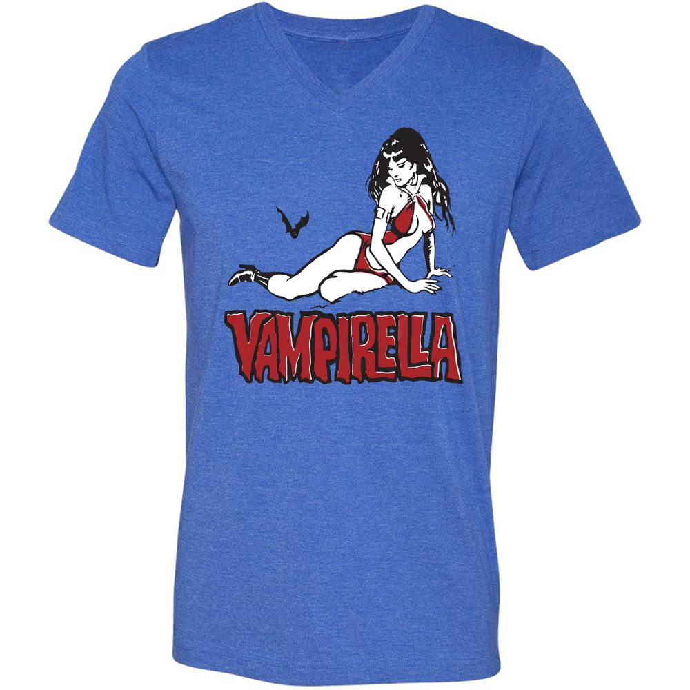 Unisex V-Neck T-Shirt - FKAESP1V - Heather True Royal - 14