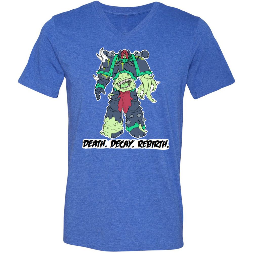 Unisex V-Neck T-Shirt - USC86S7Q - Heather True Royal - 14