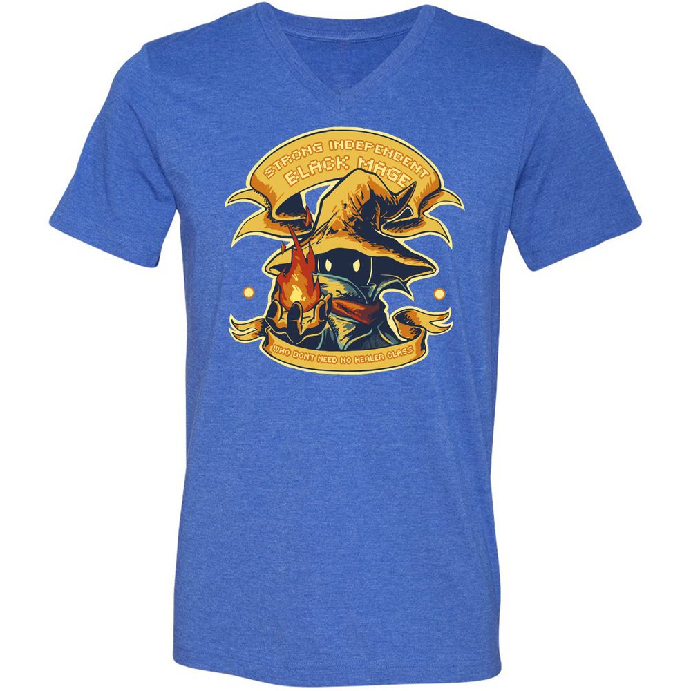 Unisex V-Neck T-Shirt - TA4CN76V - Heather True Royal - 14