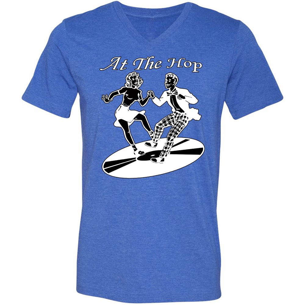 Unisex V-Neck T-Shirt - 8HMCLXW9 - Heather True Royal - 14