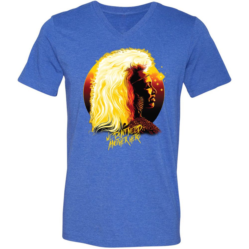 Unisex V-Neck T-Shirt - NJUGH2AF - Heather True Royal - 14