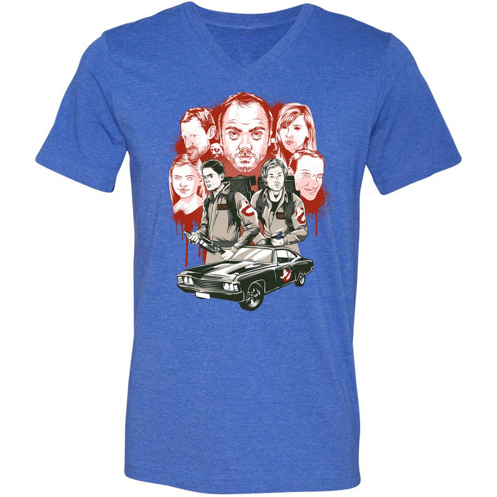 Unisex V-Neck T-Shirt - JN6VNUJB - Heather True Royal - 14