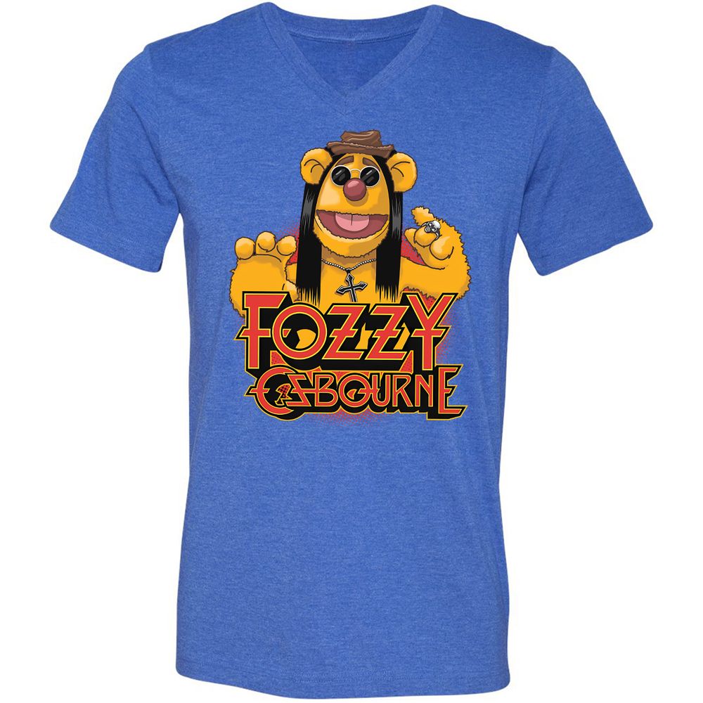 Unisex V-Neck T-Shirt - NV2FPBQC - Heather True Royal - 14