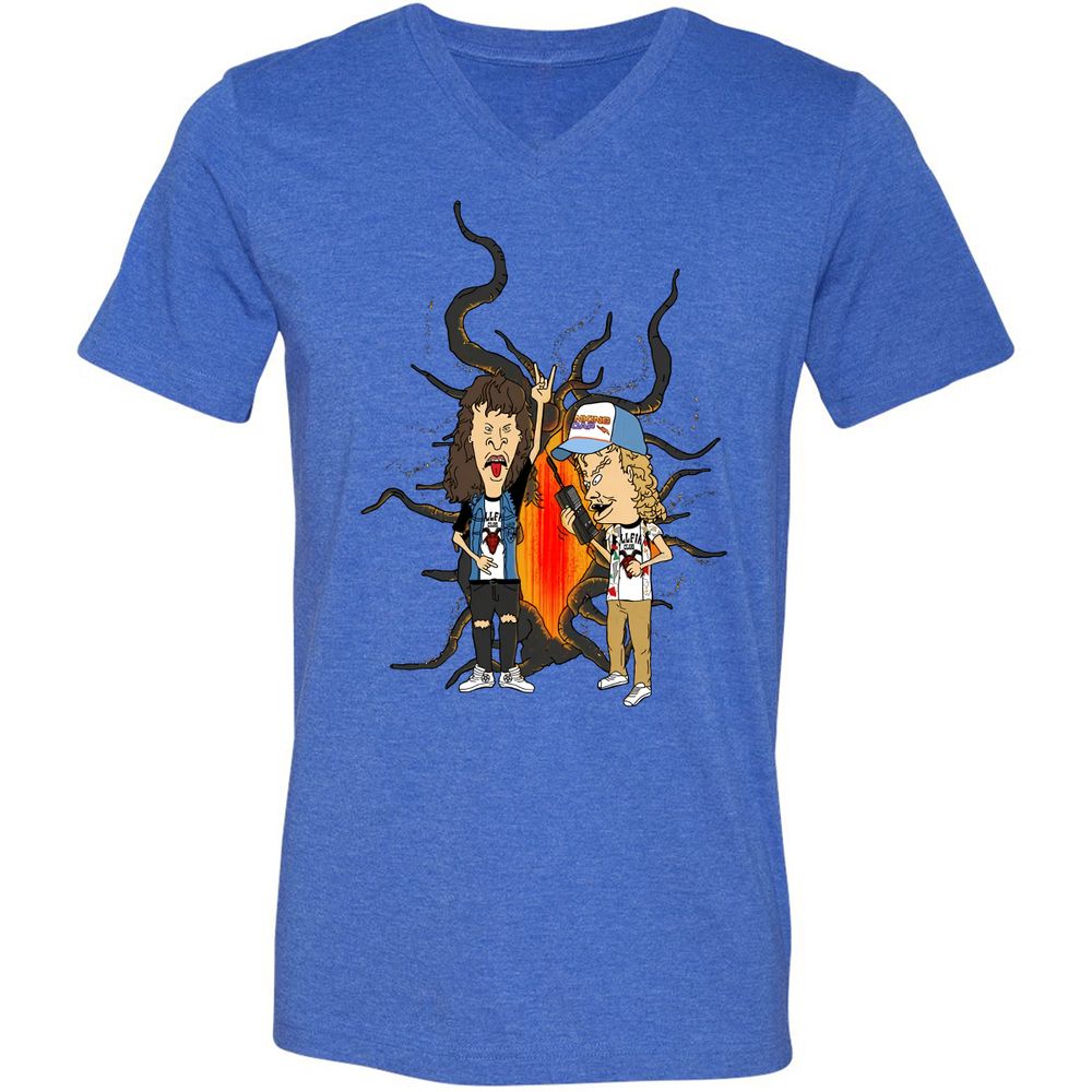 Unisex V-Neck T-Shirt - 32M4K5WB - Heather True Royal - 14