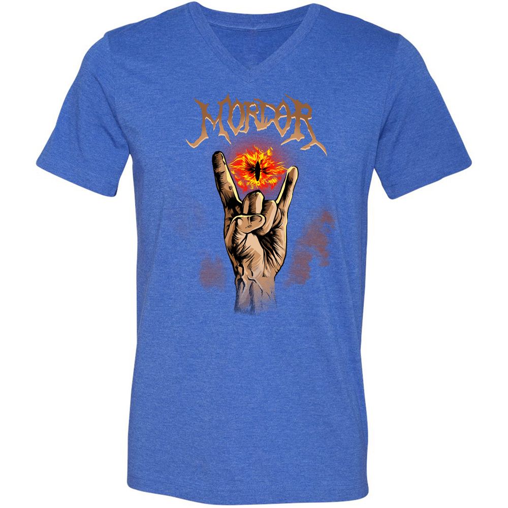 Unisex V-Neck T-Shirt - CK64JZ3K - Heather True Royal - 14