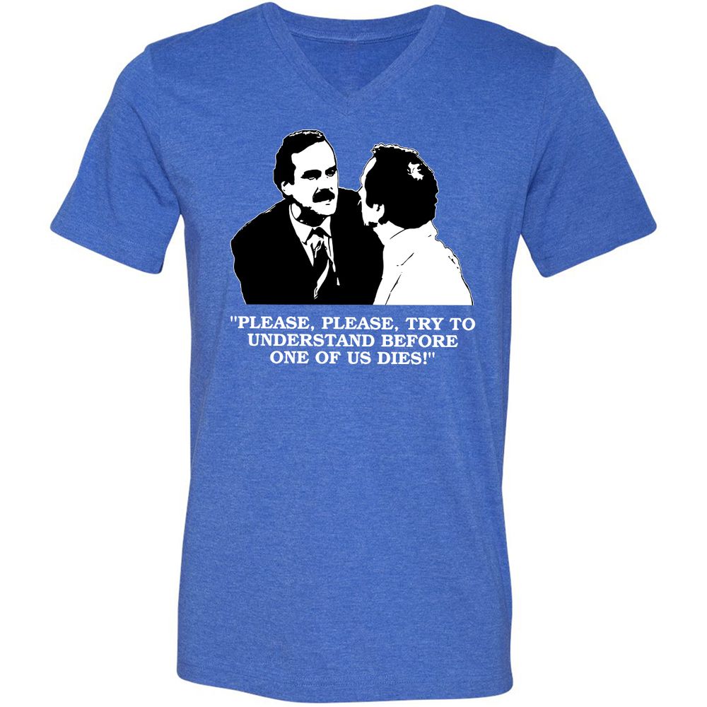 Unisex V-Neck T-Shirt - C82D5U26 - Heather True Royal - 14