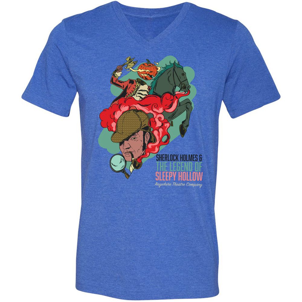 Unisex V-Neck T-Shirt - Z639MQBN - Heather True Royal - 14