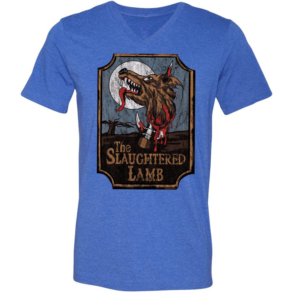 Unisex V-Neck T-Shirt - DLWPCGS2 - Heather True Royal - 14