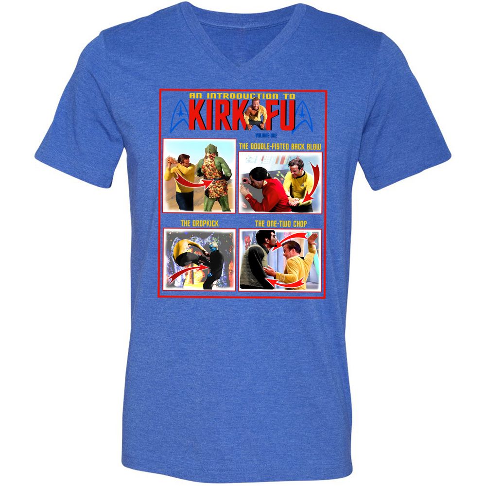 Unisex V-Neck T-Shirt - 1ZMQY5XB - Heather True Royal - 14