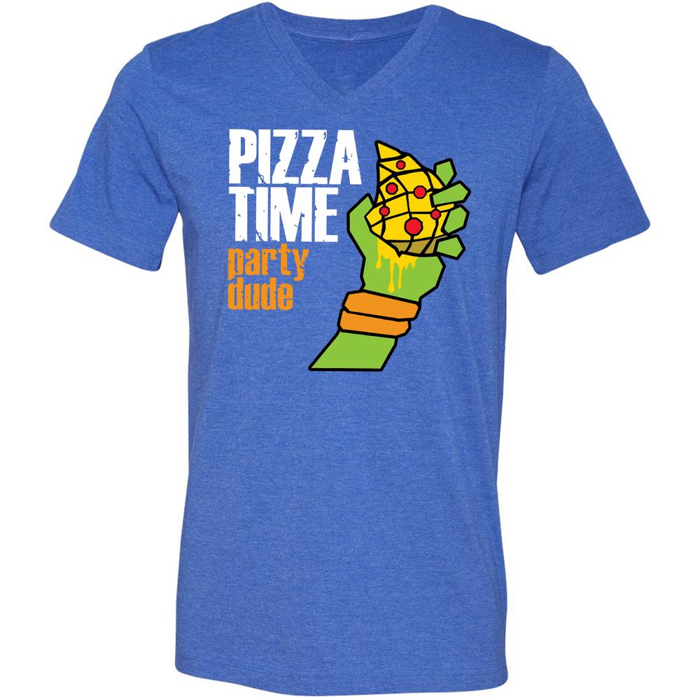 Unisex V-Neck T-Shirt - DJLE7KED - Heather True Royal - 14