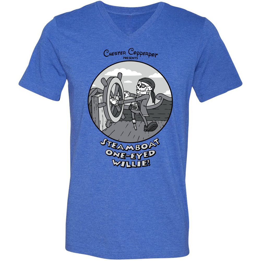 Unisex V-Neck T-Shirt - LA71C2ZM - Heather True Royal - 14