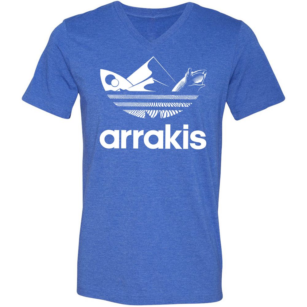 Unisex V-Neck T-Shirt - JJS7WJMZ - Heather True Royal - 14
