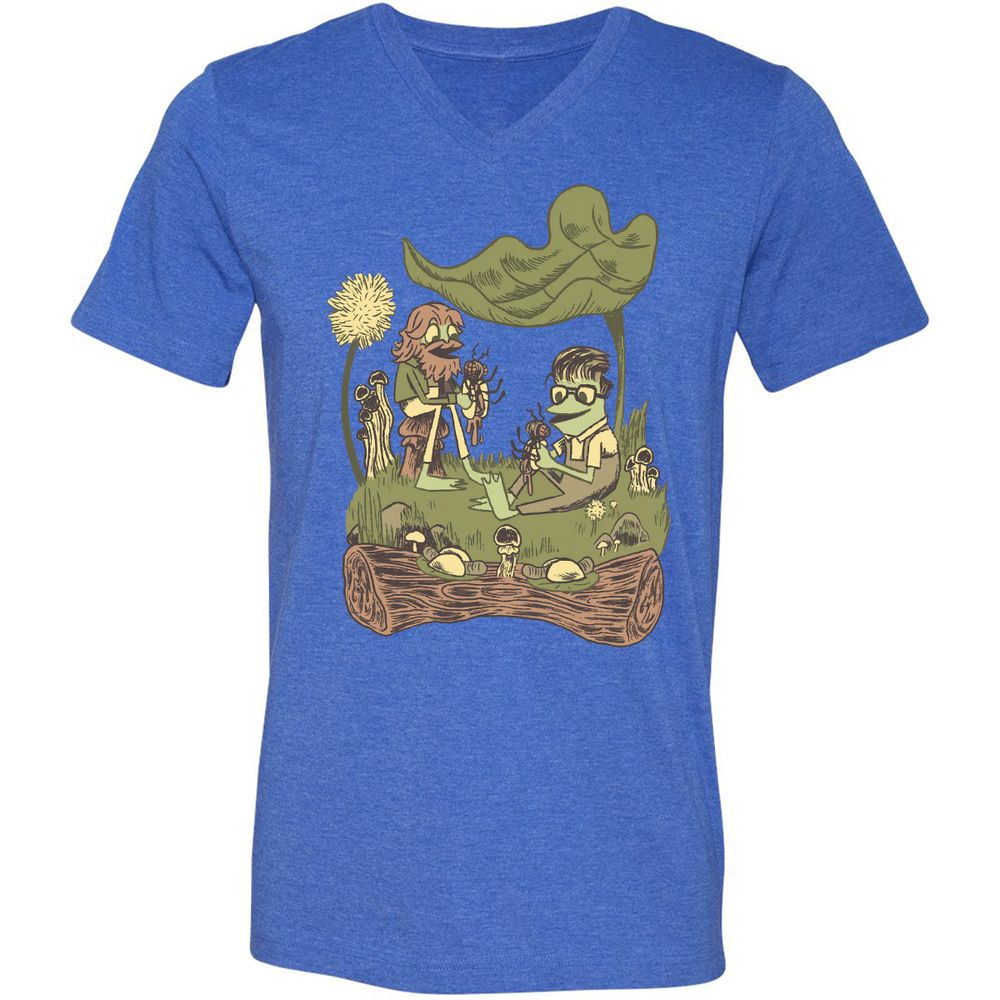 Unisex V-Neck T-Shirt - Q6UU7LTZ - Heather True Royal - 14