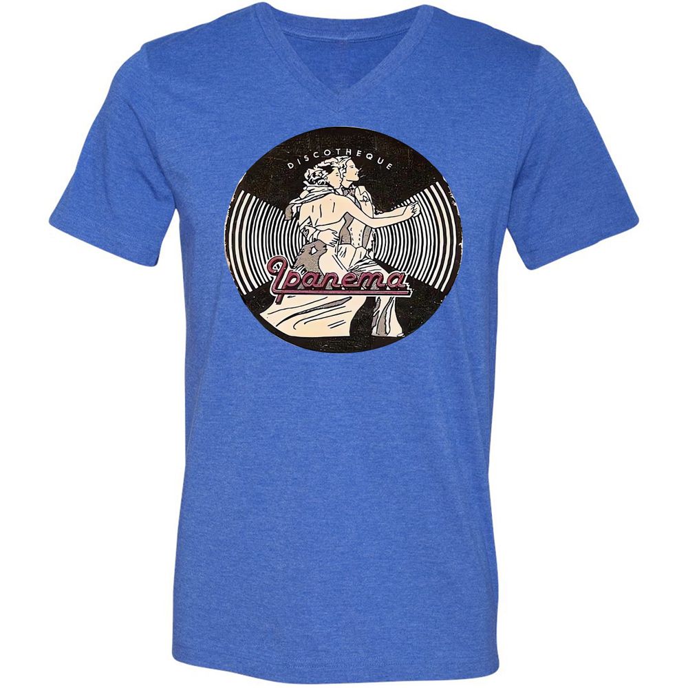 Unisex V-Neck T-Shirt - 8JHXYJDR - Heather True Royal - 14