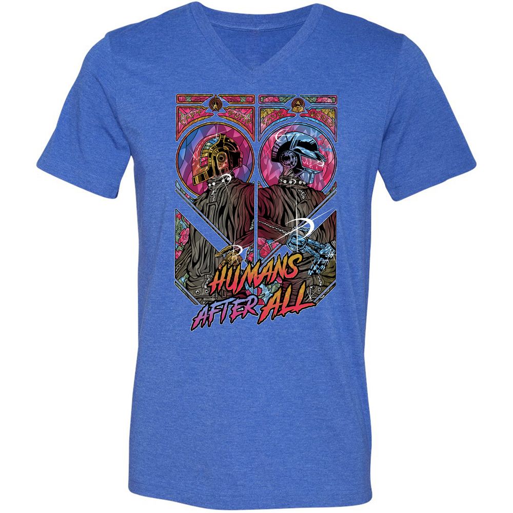 Unisex V-Neck T-Shirt - RLL1YKYK - Heather True Royal - 14