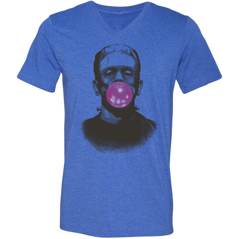 Unisex V-Neck T-Shirt - ZWQTD2RA - Heather True Royal - 14