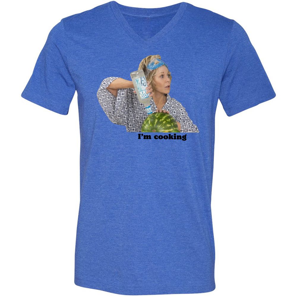 Unisex V-Neck T-Shirt - P65TWLFJ - Heather True Royal - 14
