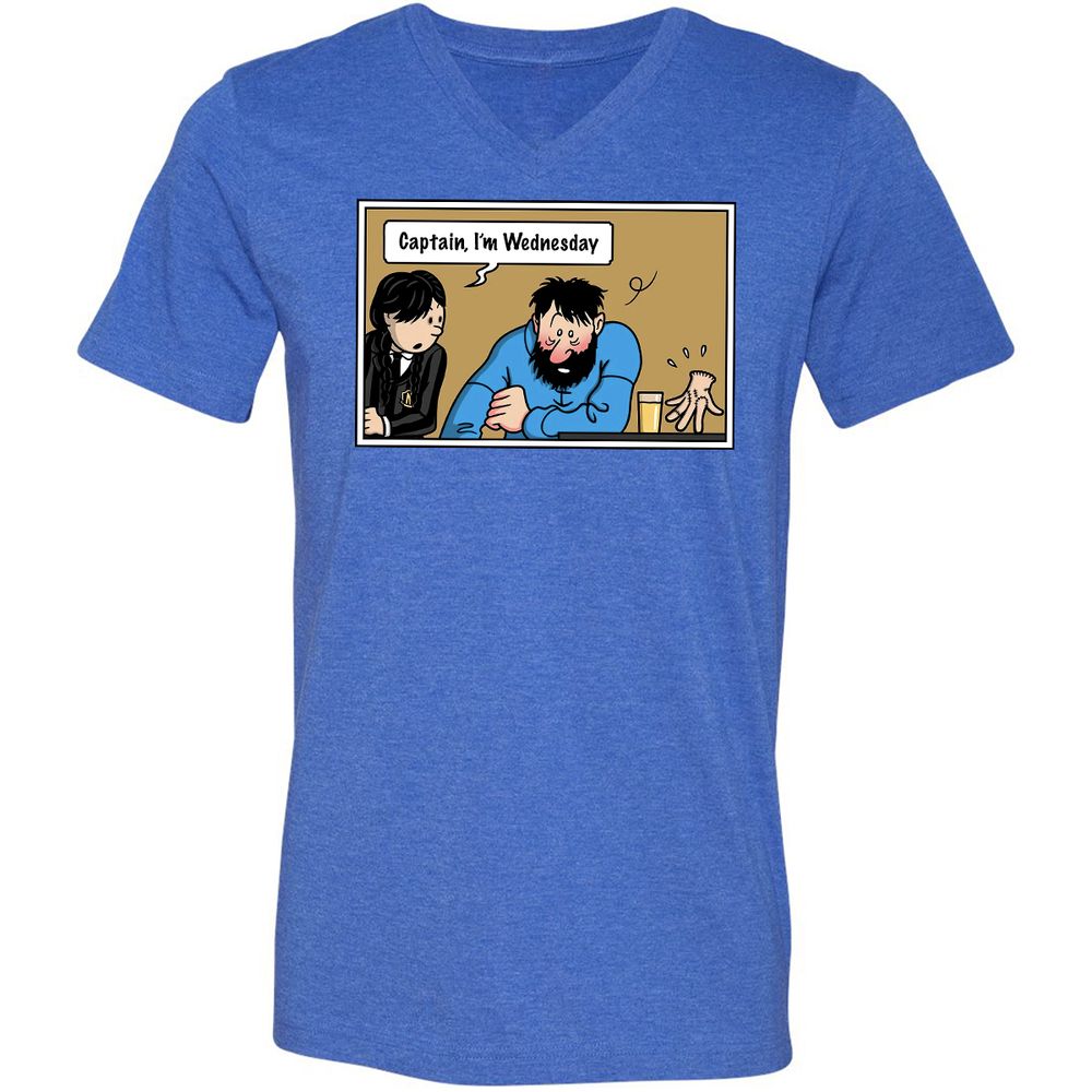 Unisex V-Neck T-Shirt - DZA3HNJV - Heather True Royal - 14
