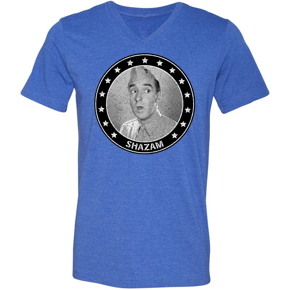 Unisex V-Neck T-Shirt - 18U9PHL7 - Heather True Royal - 14