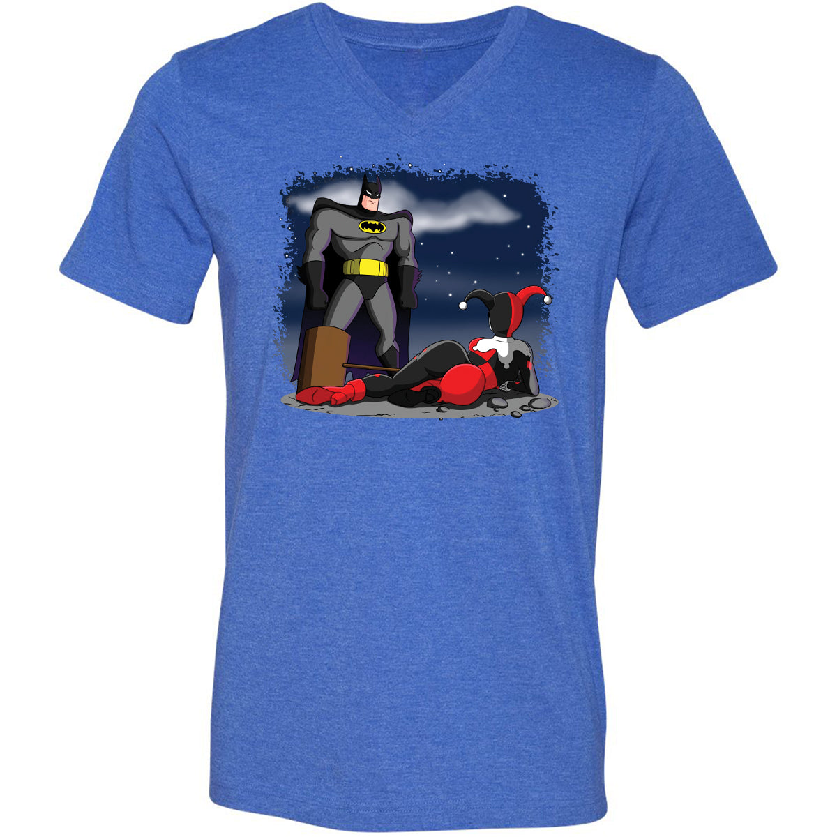 Unisex V-Neck T-Shirt - AAJ6FMAF - Heather True Royal - 14