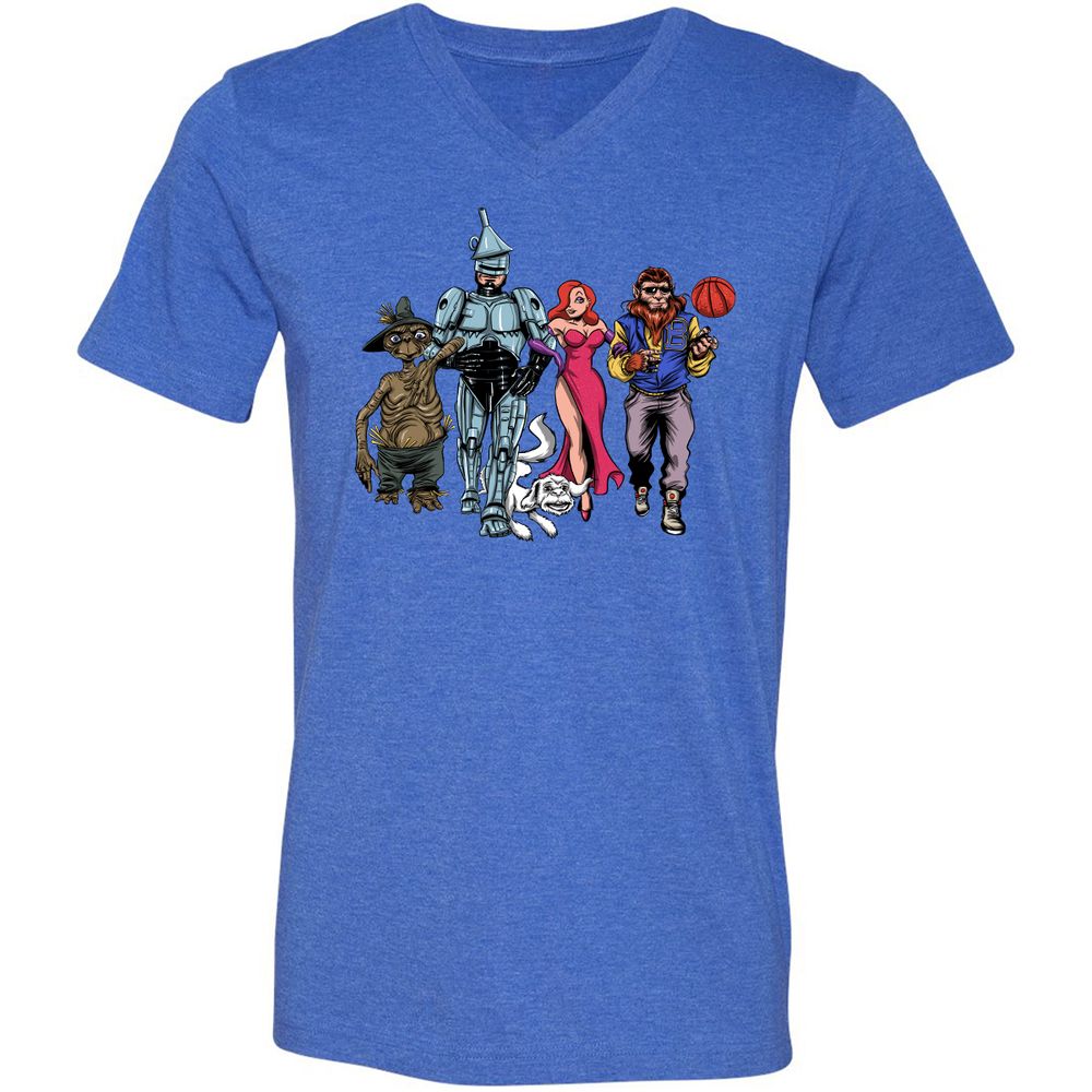 Unisex V-Neck T-Shirt - 5EU6JT4V - Heather True Royal - 14