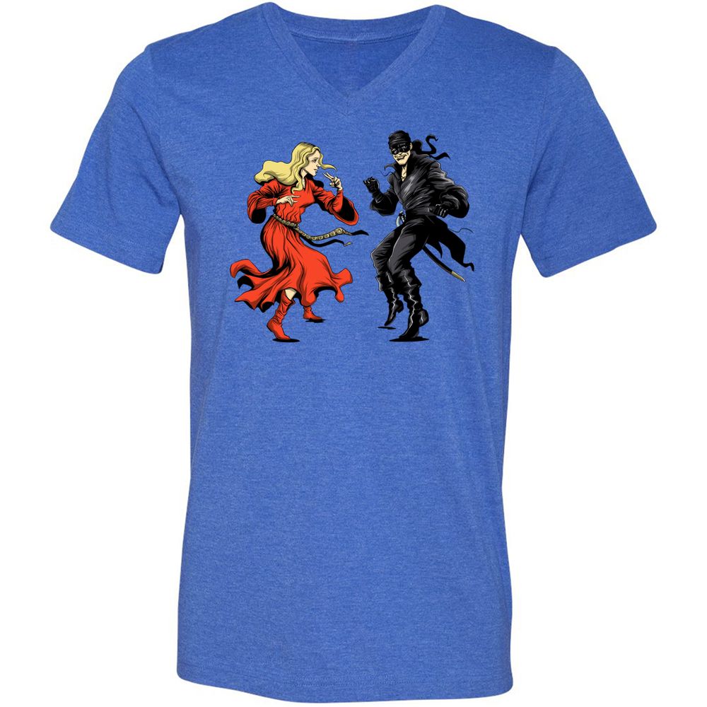 Unisex V-Neck T-Shirt - TEJ7S3MS - Heather True Royal - 14