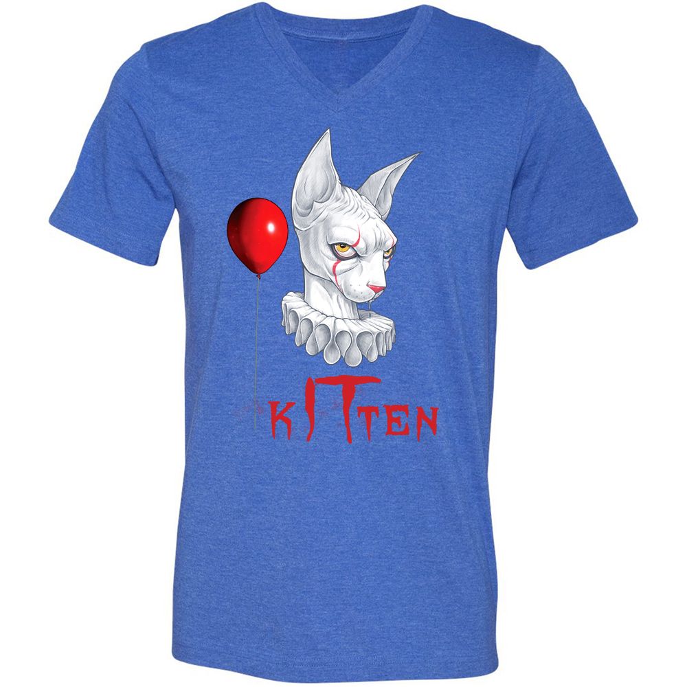 Unisex V-Neck T-Shirt - J6X42B2C - Heather True Royal - 14