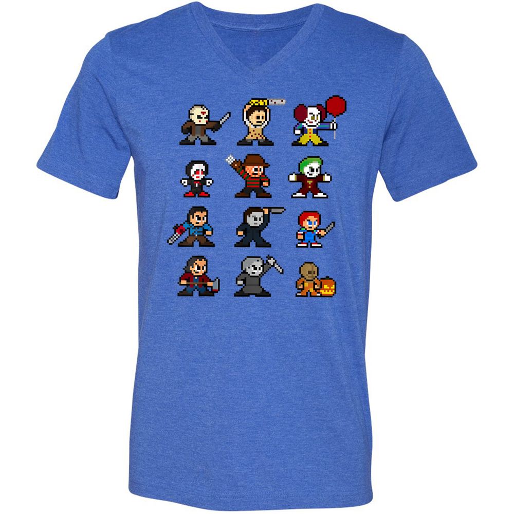 Unisex V-Neck T-Shirt - BH47GQV9 - Heather True Royal - 14