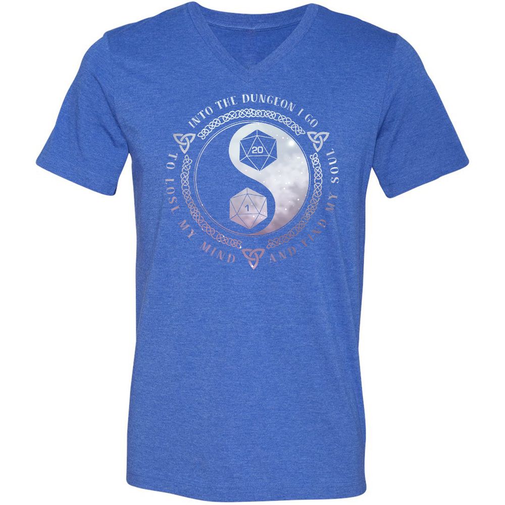 Unisex V-Neck T-Shirt - 8WQV94LW - Heather True Royal - 14
