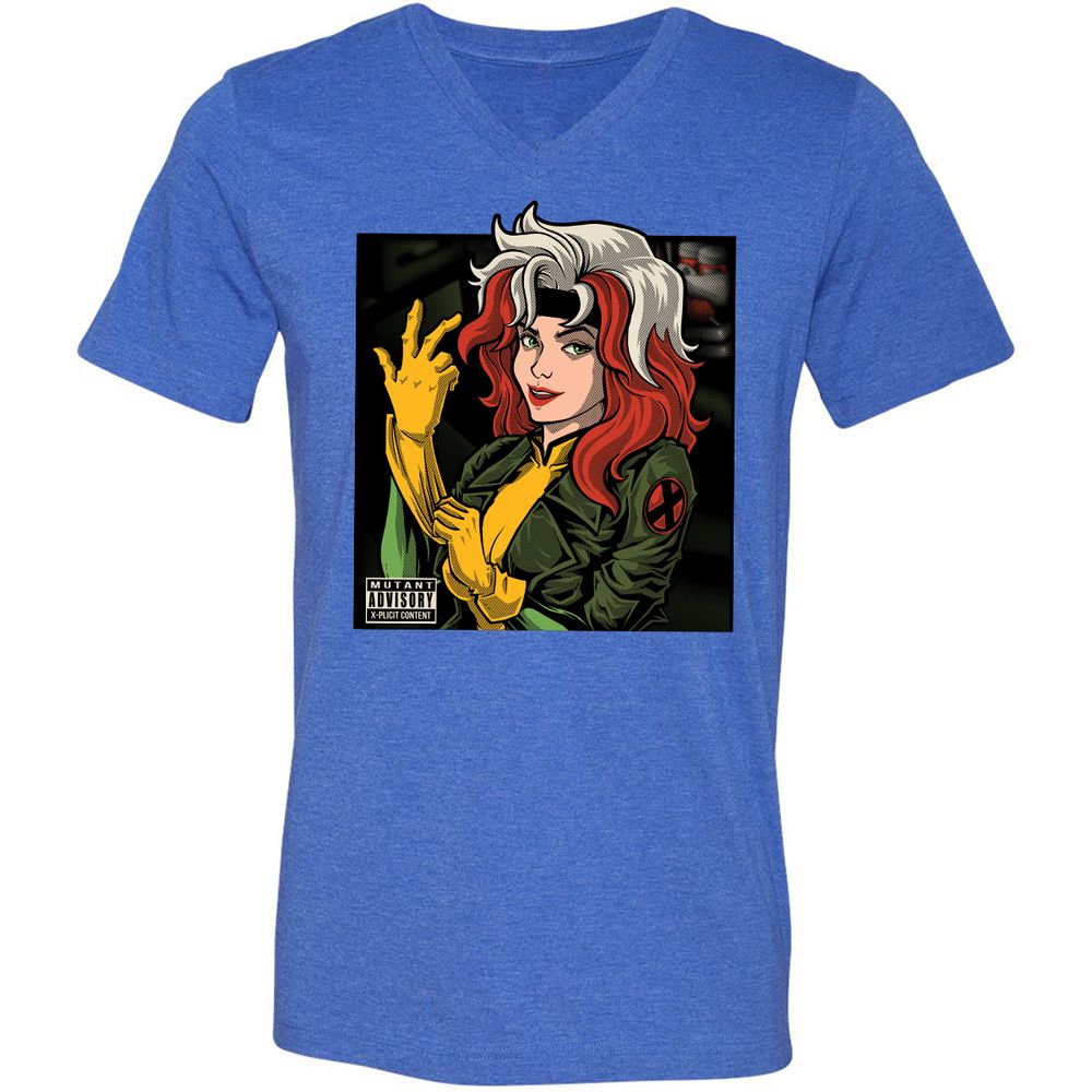 Unisex V-Neck T-Shirt - P4982FDN - Heather True Royal - 14