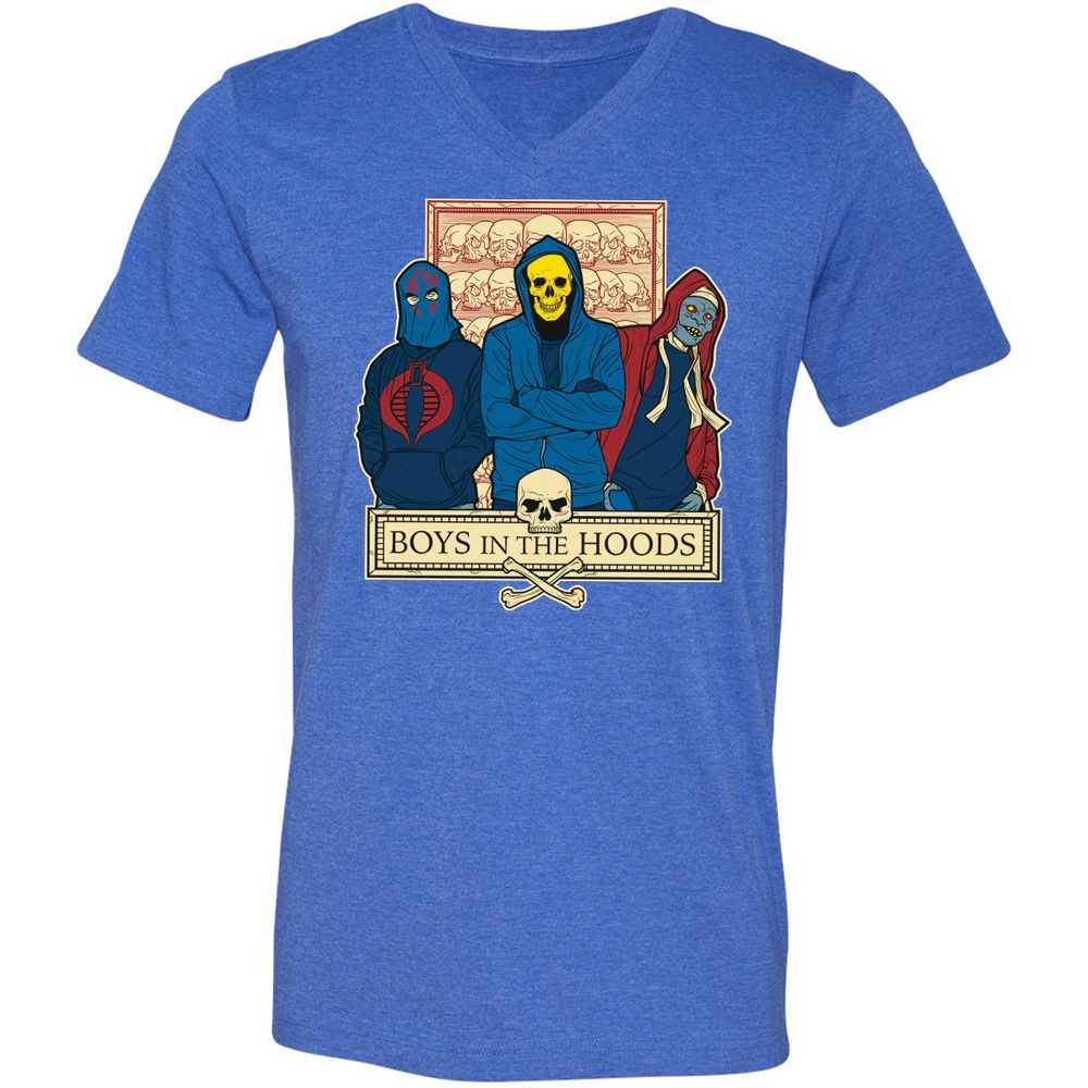 Unisex V-Neck T-Shirt - US8VPAP7 - Heather True Royal - 14