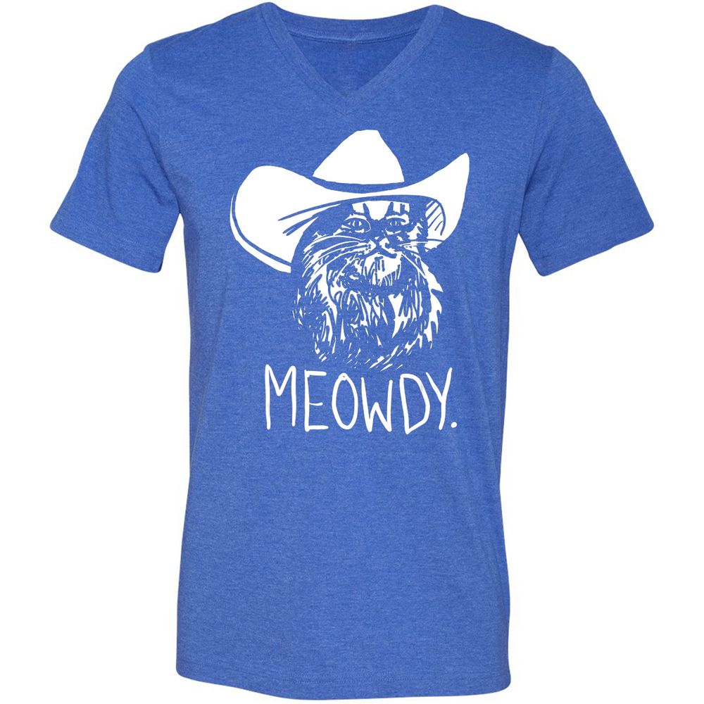 Unisex V-Neck T-Shirt - T9XRHC85 - Heather True Royal - 14