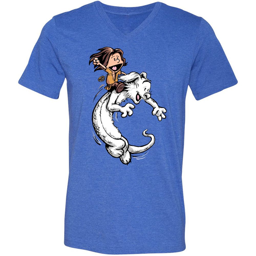 Unisex V-Neck T-Shirt - JDGT97T6 - Heather True Royal - 14