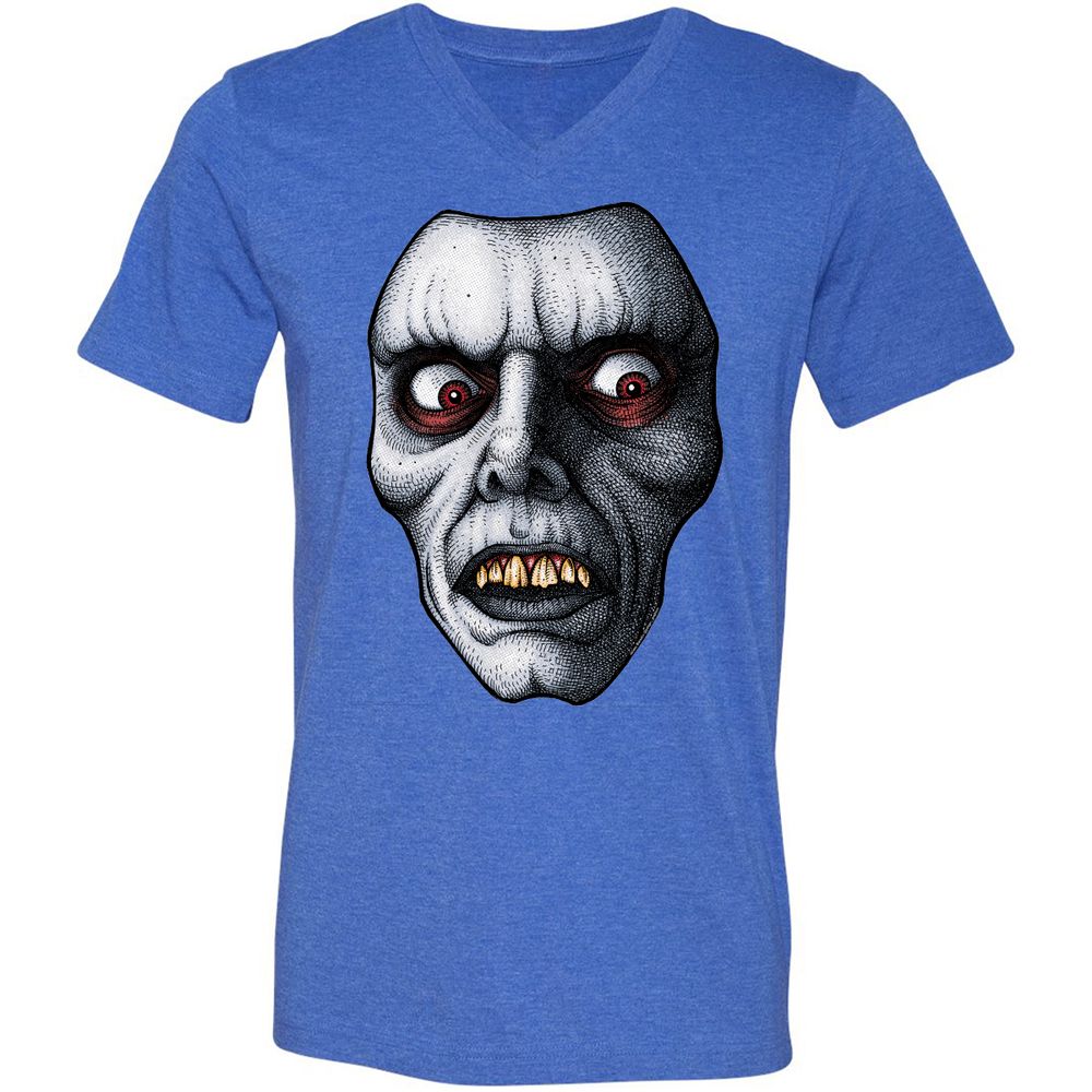 Unisex V-Neck T-Shirt - NY6AKWYW - Heather True Royal - 14