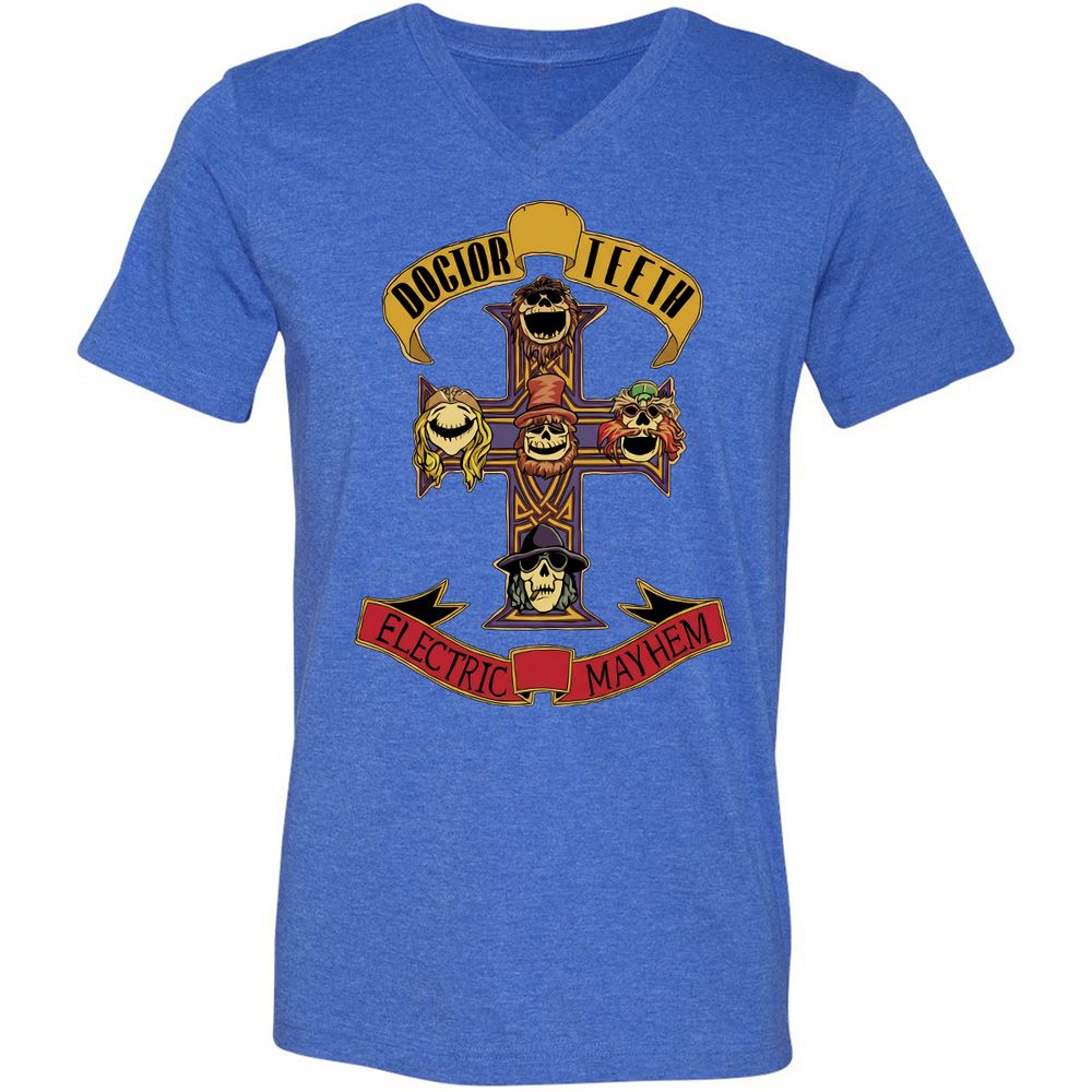 Unisex V-Neck T-Shirt - FYJ7Z9G5 - Heather True Royal - 14