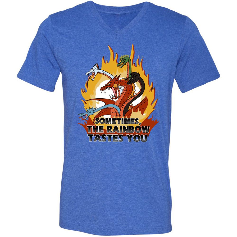 Unisex V-Neck T-Shirt - DAHQPV5S - Heather True Royal - 14