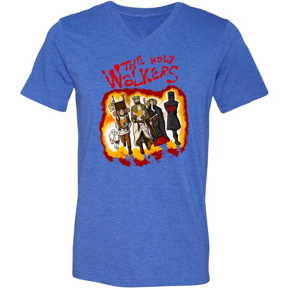 Unisex V-Neck T-Shirt - D8G7JVLV - Heather True Royal - 14