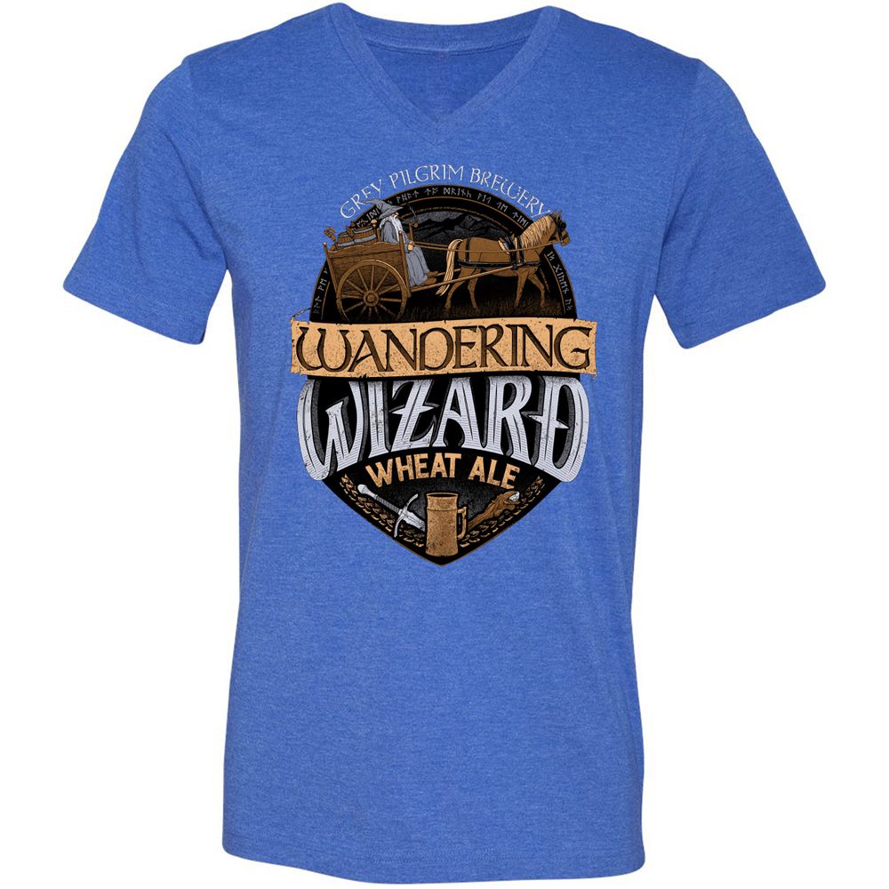 Unisex V-Neck T-Shirt - 6X6ZNBM7 - Heather True Royal - 14