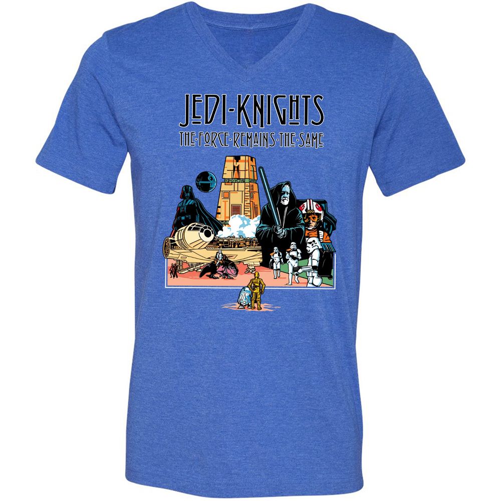 Unisex V-Neck T-Shirt - ZU6FL6U1 - Heather True Royal - 14