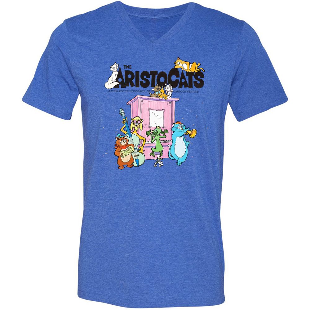 Unisex V-Neck T-Shirt - B2VH5G7D - Heather True Royal - 14
