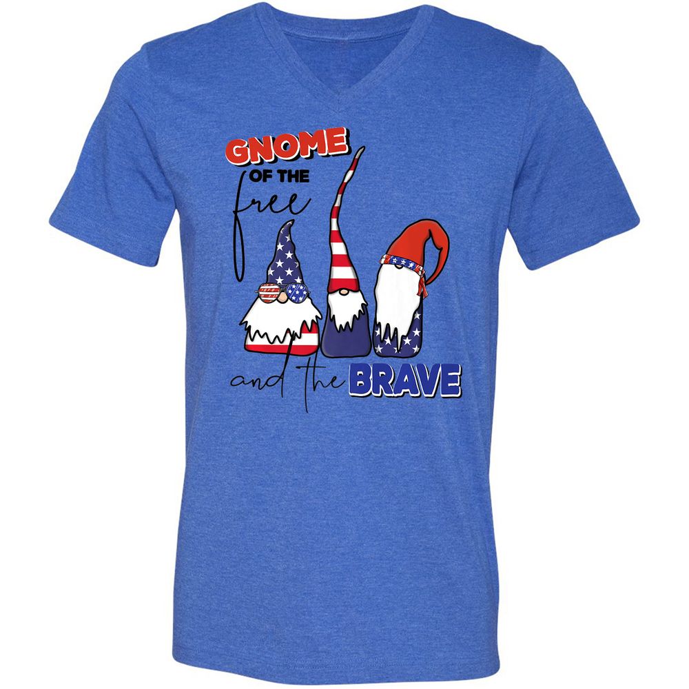 Unisex V-Neck T-Shirt - K89GRAUJ - Heather True Royal - 14
