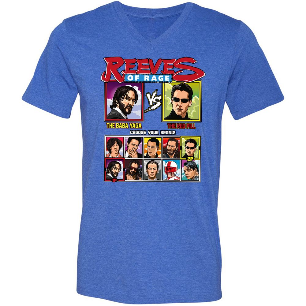 Unisex V-Neck T-Shirt - 579ZYE6U - Heather True Royal - 14