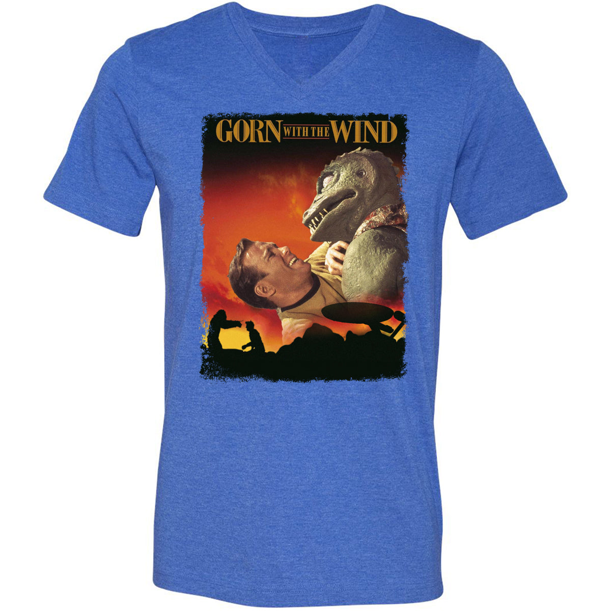 Unisex V-Neck T-Shirt - ASV5TAAZ - Heather True Royal - 14