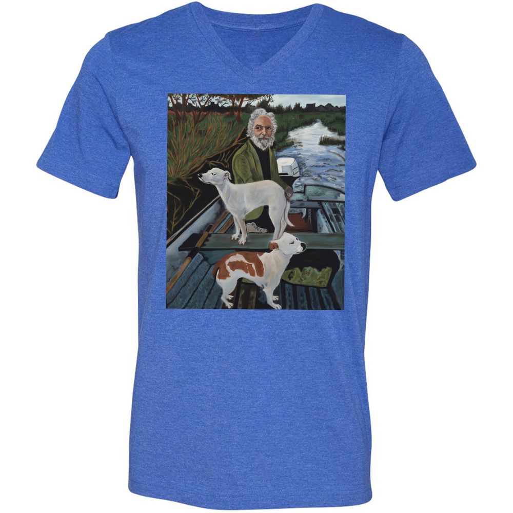 Unisex V-Neck T-Shirt - GQHE6N7J - Heather True Royal - 14
