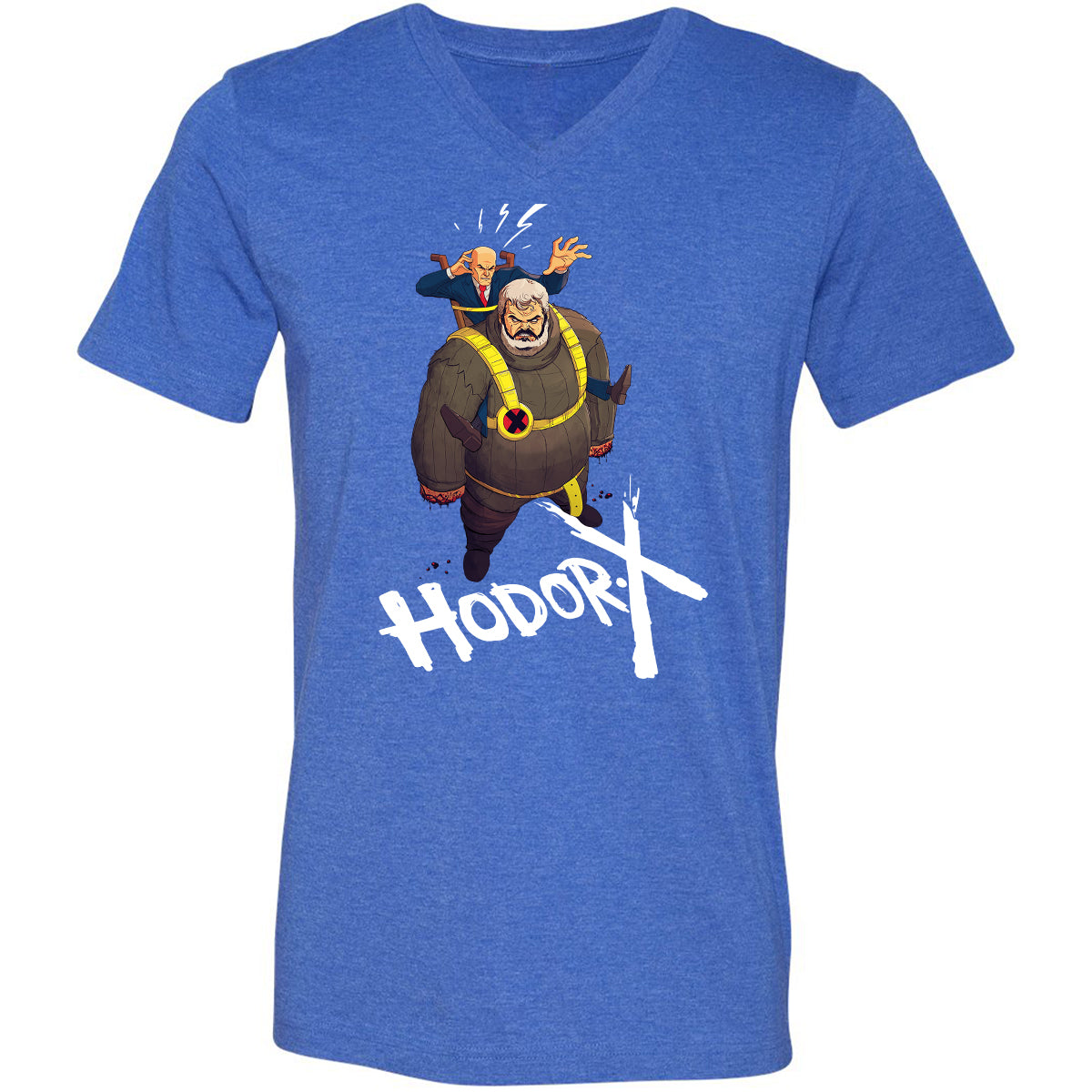 Unisex V-Neck T-Shirt - PQQHWXBV - Heather True Royal - 14